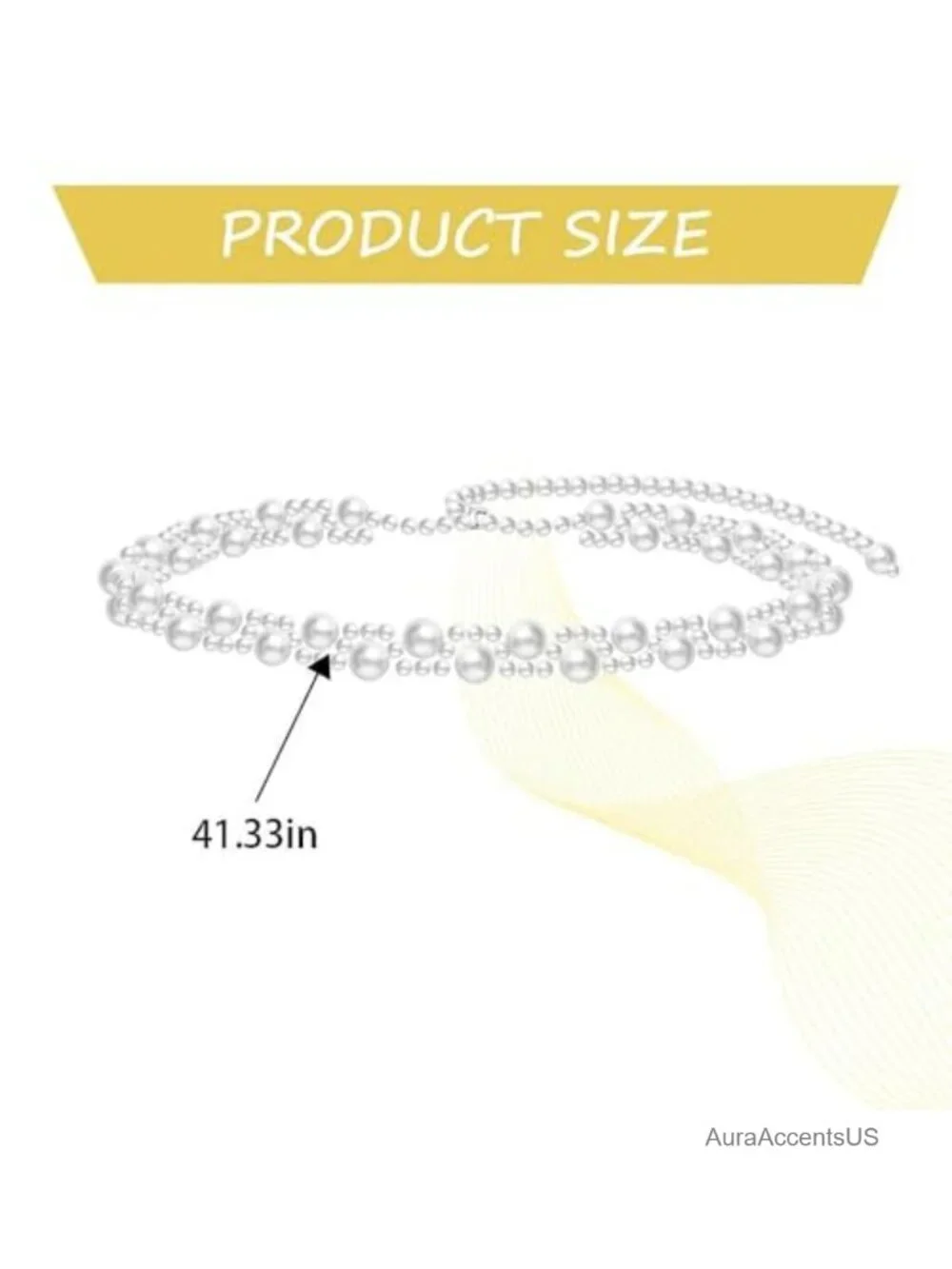 Faux Pearl Adjustable Waist Belt Chain Double Layer Body Chain